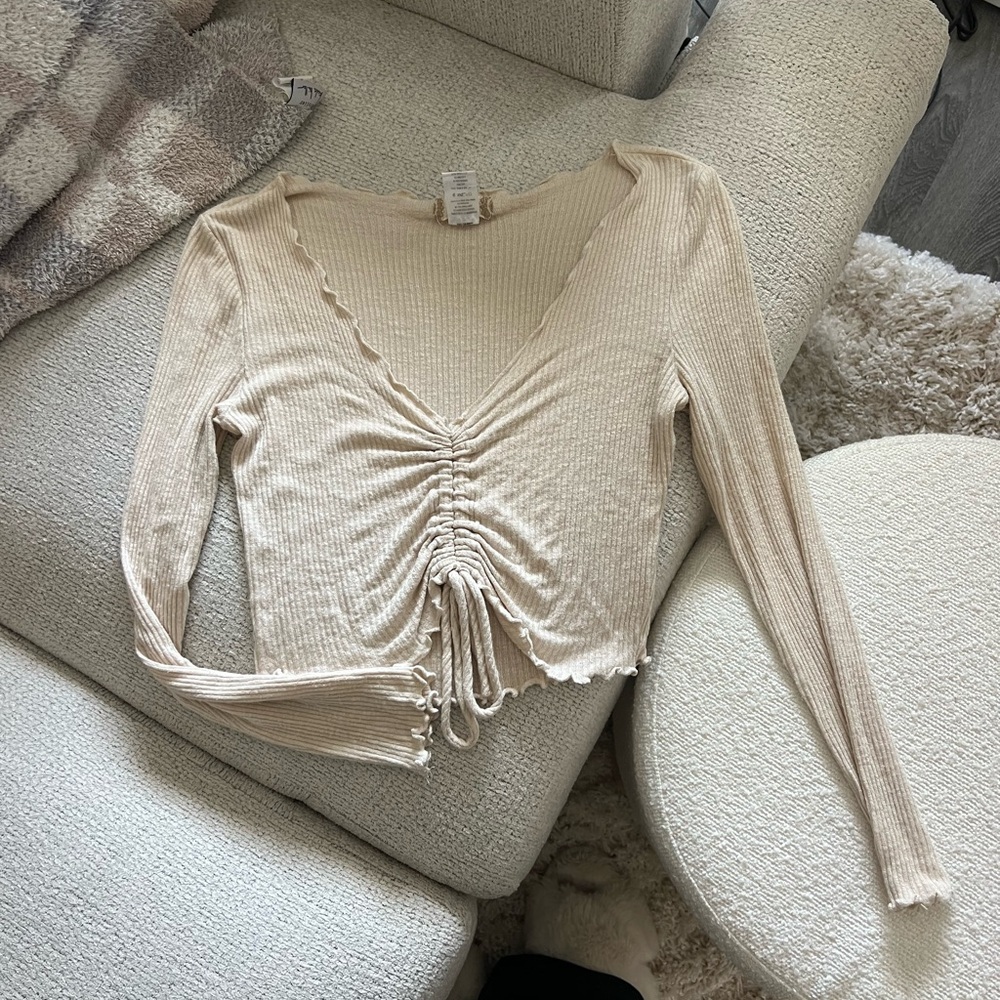 Altar'd State Long Sleeve Scrunch Tied Front
